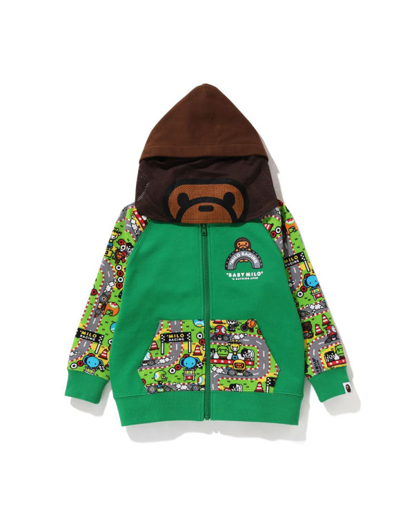 Dětské Mikiny S Kapucí Bape Milo Závodní Milo Face Zelene | 53062DVXF