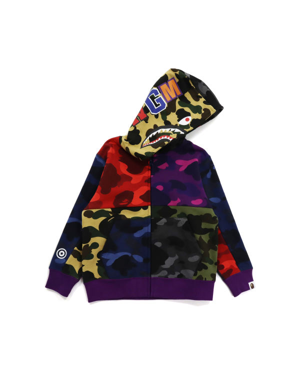Dětské Mikiny S Kapucí Bape Mix Camo Crazy Shark Zip Viacfarebný | 82973RPKY