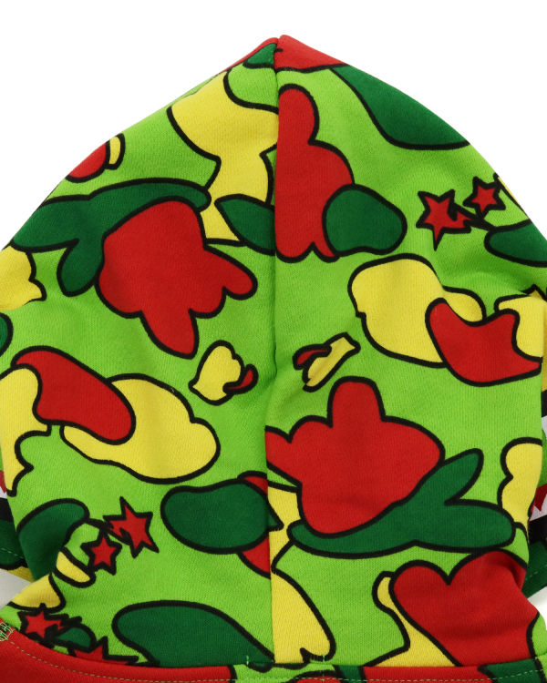 Dětské Mikiny S Kapucí Bape STA Camo Shark Zip Zelene Červené Žluté | 49815ZDYN