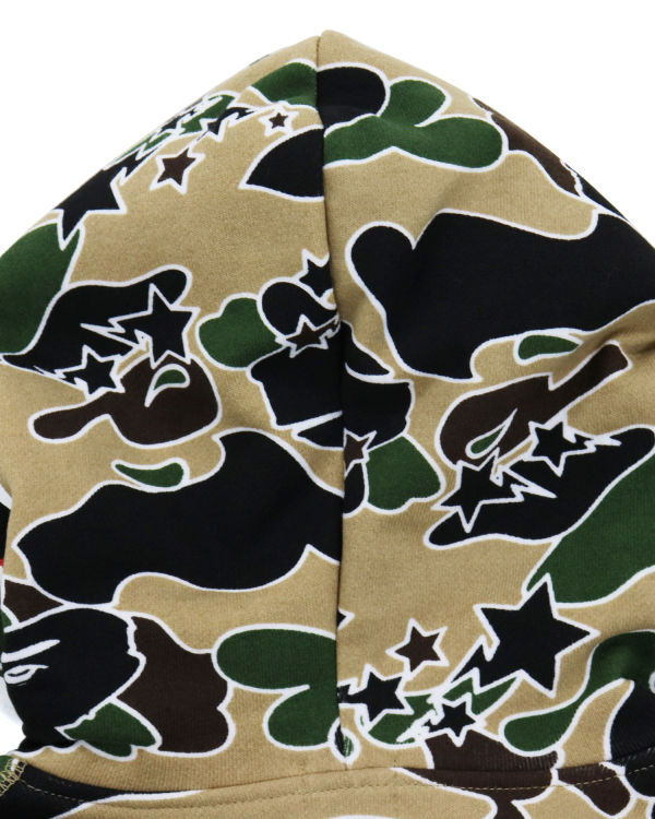 Dětské Mikiny S Kapucí Bape STA Camo Shark Zip Hnědožlutý | 74893APVU