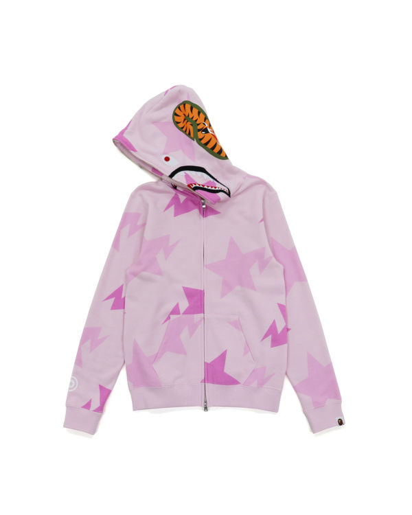 Dětské Mikiny S Kapucí Bape STA Pattern Shark Zip Růžové | 31704XUES