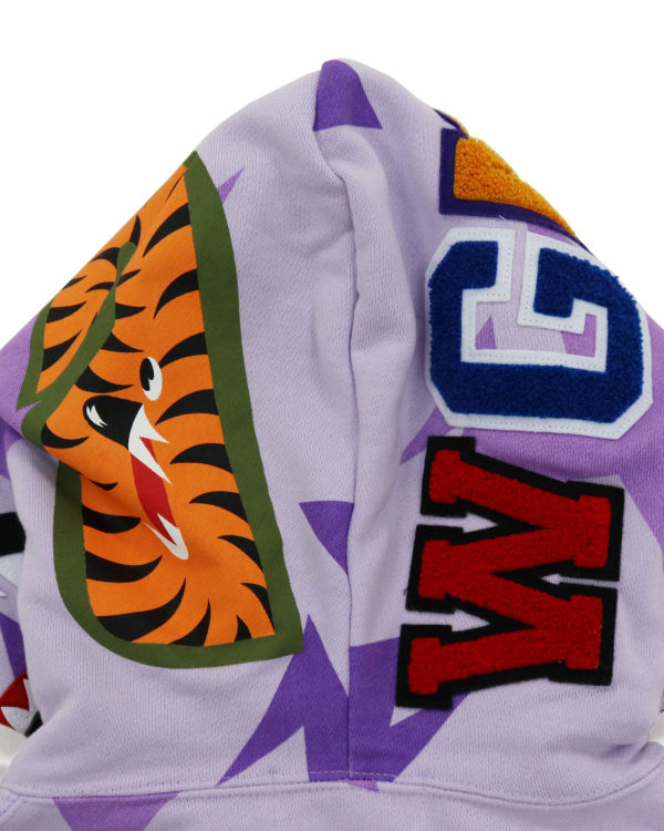 Dětské Mikiny S Kapucí Bape STA Pattern Shark Zip Fialové | 41623HVOX