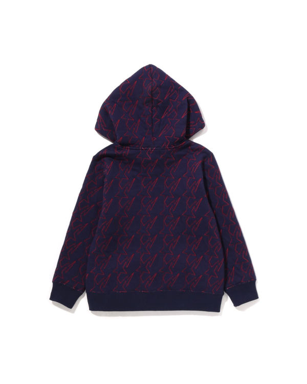 Dětské Mikiny S Kapucí Bape STA Quilting Zip Tmavě Blankyt Blankyt | 89154VCEO