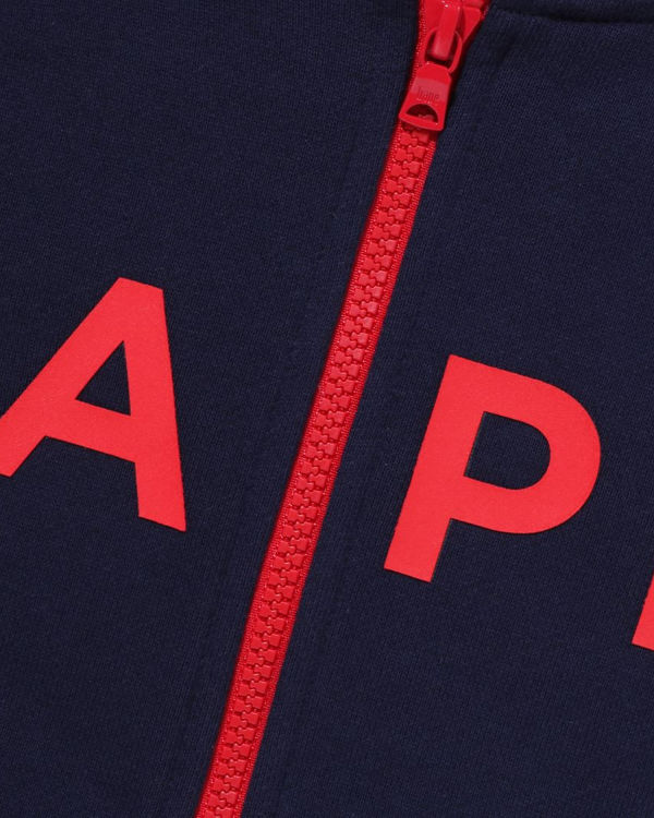 Dětské Mikiny S Kapucí Bape STA Quilting Zip Tmavě Blankyt Blankyt | 89154VCEO