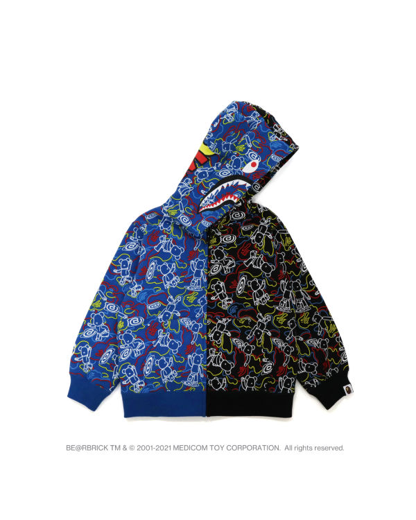 Dětské Mikiny S Kapucí Bape X Medicom Toy Camo BE@R Shark Half Zip Černé Blankyt | 56914LNAD