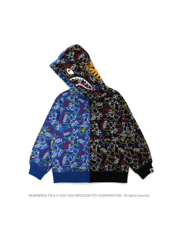 Dětské Mikiny S Kapucí Bape X Medicom Toy Camo BE@R Shark Half Zip Černé Blankyt | 56914LNAD