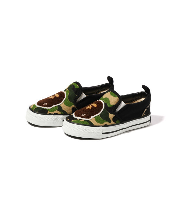 Dětské Mokasíny Bape ABC Camo Ape Head Patch Zelene | 17403TWQH