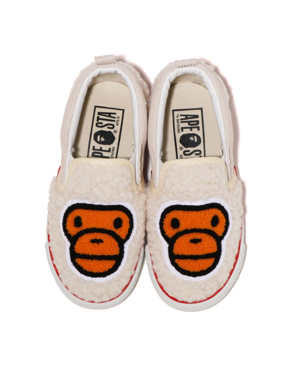 Dětské Mokasíny Bape Milo Boa Bílé | 89506GZRS