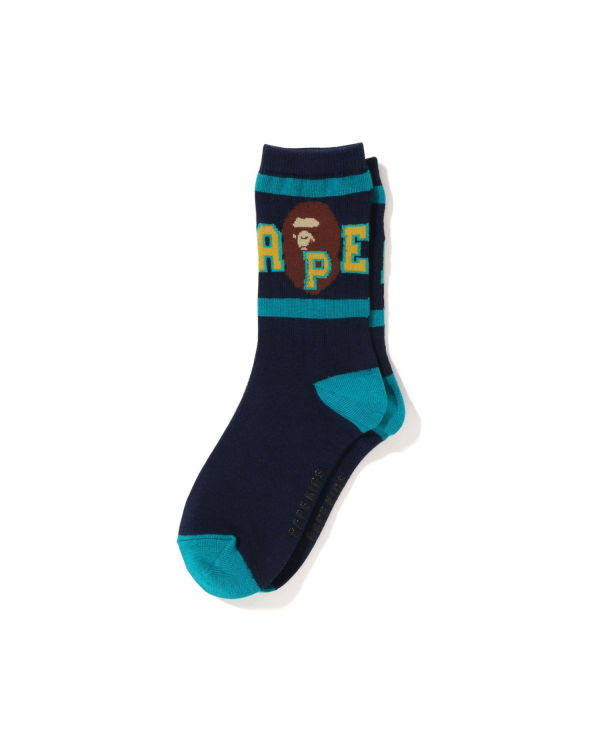 Dětské Ponožky Bape Ape Head Line Rib Tmavě Blankyt Blankyt | 27143KFUN