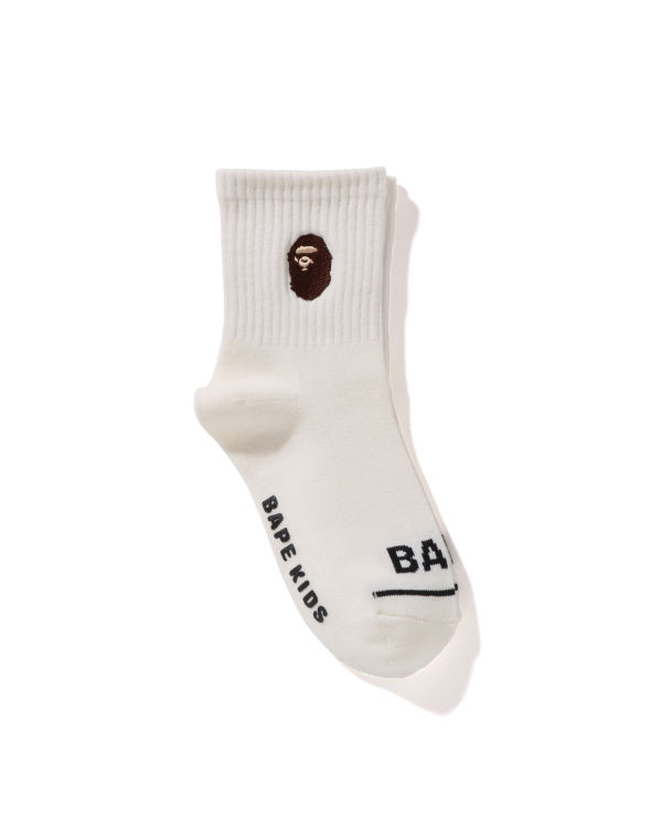 Dětské Ponožky Bape Ape Head Žebrovaný Bílé | 63841VBRC