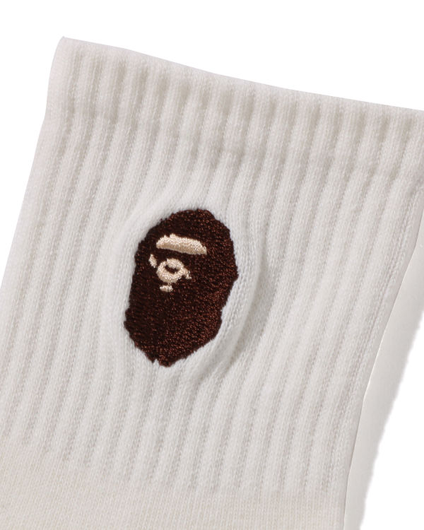 Dětské Ponožky Bape Ape Head Žebrovaný Bílé | 63841VBRC