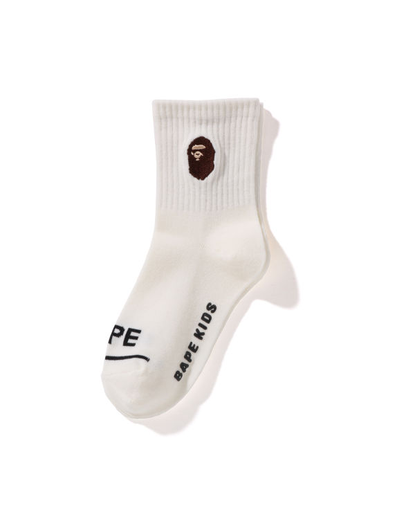 Dětské Ponožky Bape Ape Head Žebrovaný Bílé | 63841VBRC