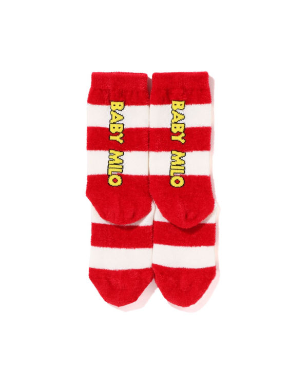 Dětské Ponožky Bape Hoop Milo Face Světle Červené | 36710VFQM