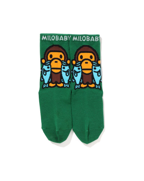 Dětské Ponožky Bape Milo Black Bass Tyrkysové | 04139ZMNU