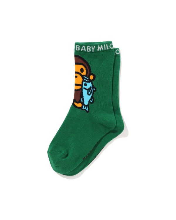 Dětské Ponožky Bape Milo Black Bass Tyrkysové | 04139ZMNU