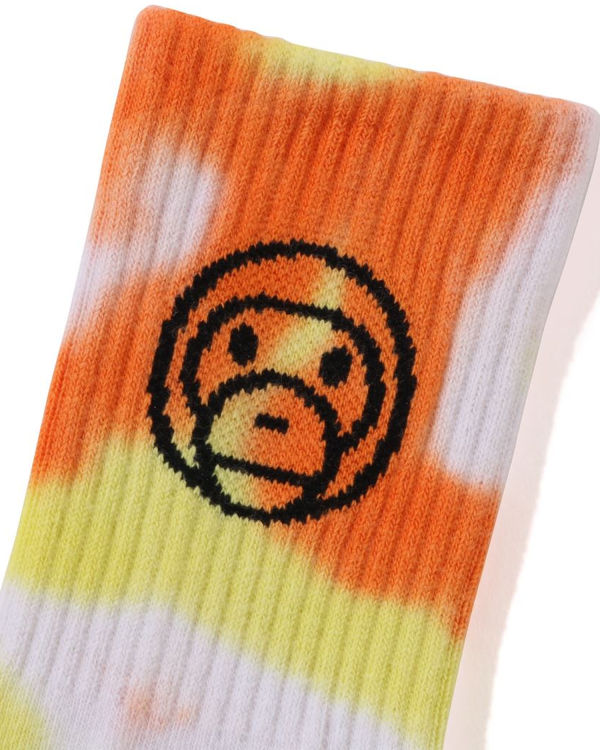 Dětské Ponožky Bape Milo Dyed Rib Oranžové | 51789WULA