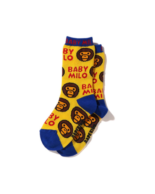 Dětské Ponožky Bape Milo Pattern Žluté | 50362FSUT