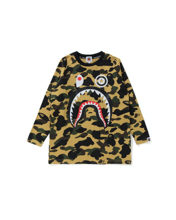 Dětské Tričko Bape 1st Camo Shark 3/4 Sleeve Žluté | 15082QJXE