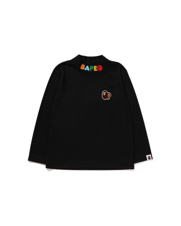 Dětské Tričko Bape Ape Head & Milo One Point High Neck L/S Černé | 59276BGYN