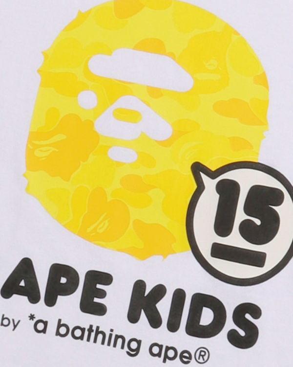 Dětské Tričko Bape BK15th Anniversary ABC Camo Ape Head Bílé | 29586ZKGX