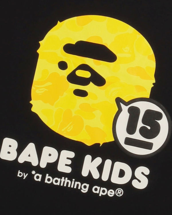 Dětské Tričko Bape BK15th Anniversary ABC Camo Ape Head Černé | 64871FUVR