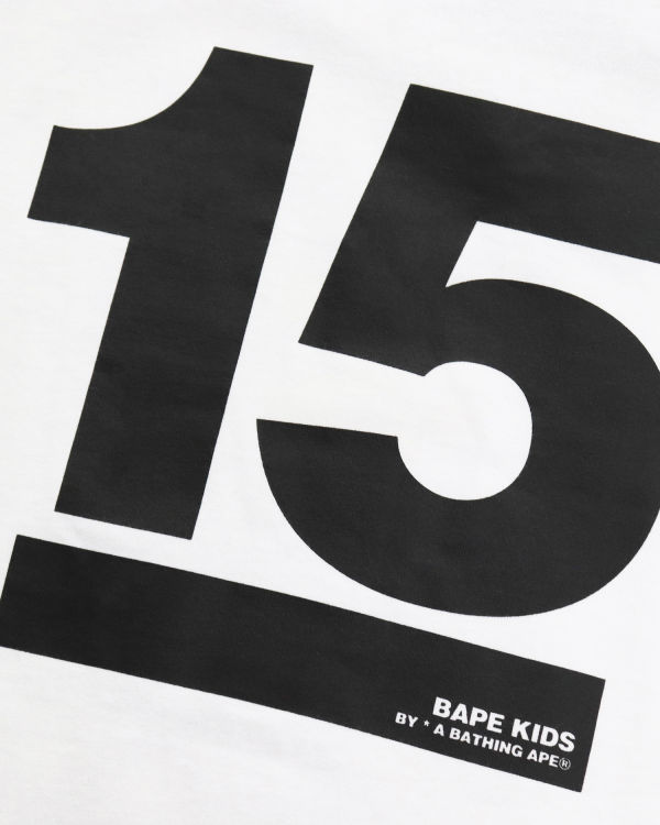 Dětské Tričko Bape BK15th Anniversary Ape Head Bílé | 94517FNMA