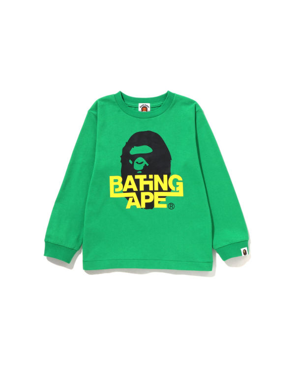 Dětské Tričko Bape Bathing Ape Ape Head L/S Mátově Zelená | 61372NKTP