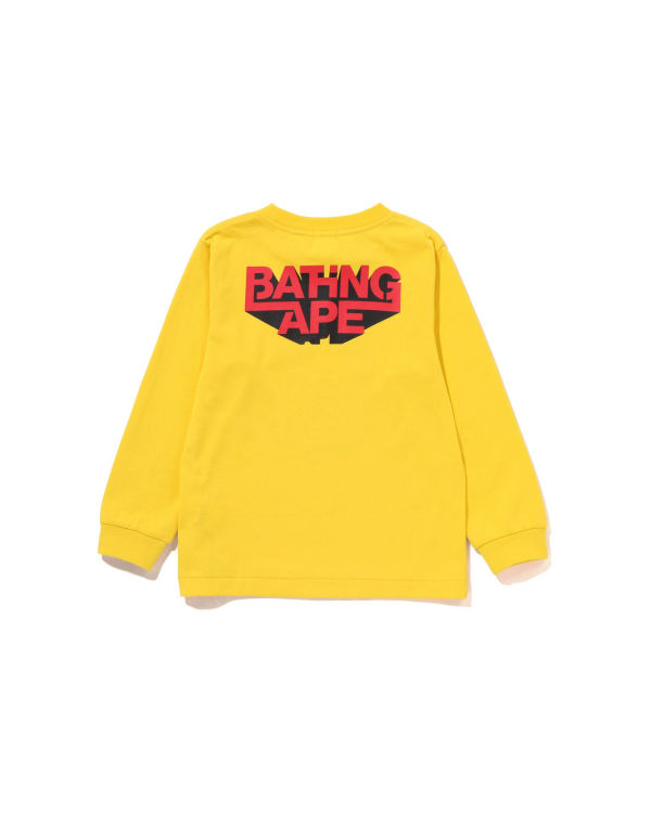 Dětské Tričko Bape Bathing Ape Ape Head L/S Žluté | 80614OIFJ