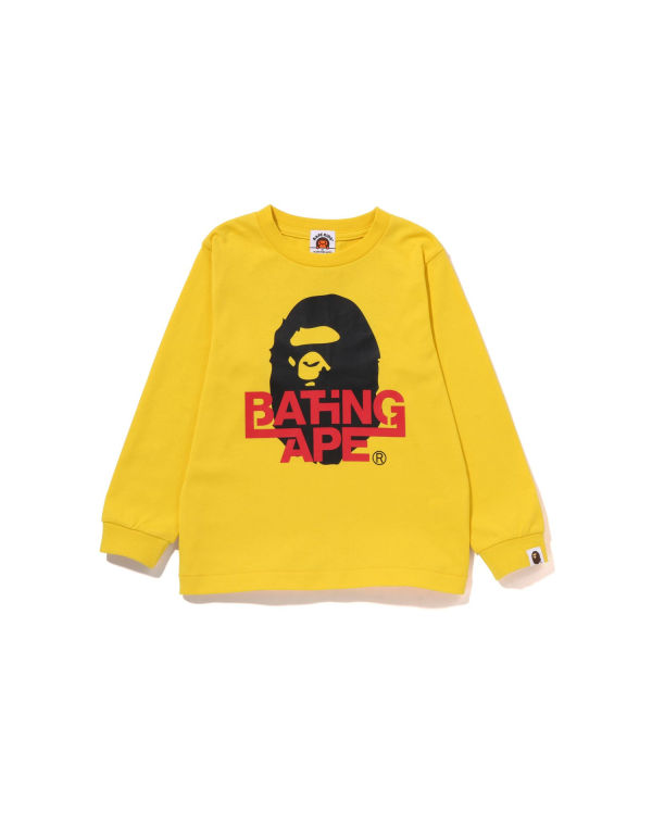 Dětské Tričko Bape Bathing Ape Ape Head L/S Žluté | 80614OIFJ
