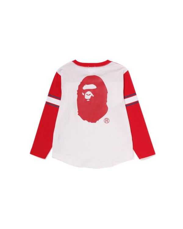 Dětské Tričko Bape Bathing Ape Football L/S Bílé | 92518IYBX