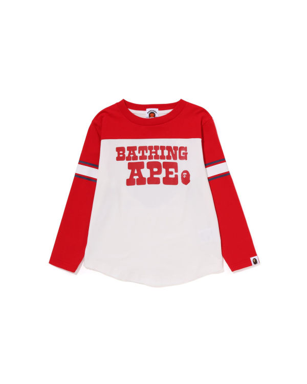 Dětské Tričko Bape Bathing Ape Football L/S Bílé | 92518IYBX