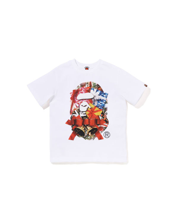 Dětské Tričko Bape Christmas Ape Head Bílé | 81264SKVZ