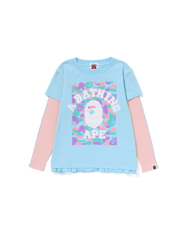 Dětské Tričko Bape College Layered Frill L/S Světle Blankyt | 15273NHIK