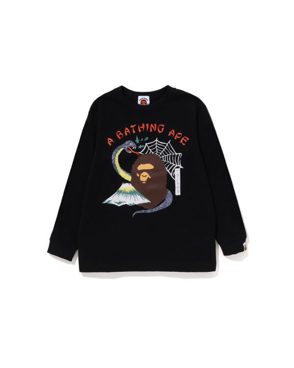 Dětské Tričko Bape Japan Culture Souvenir L/S Černé | 46015NADM
