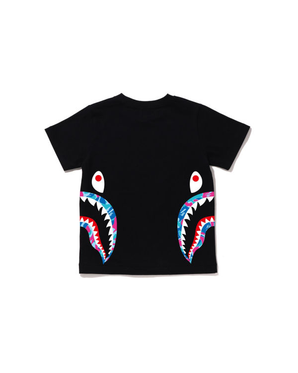 Dětské Tričko Bape Marble Camo Side Shark Černé | 72963KWXJ