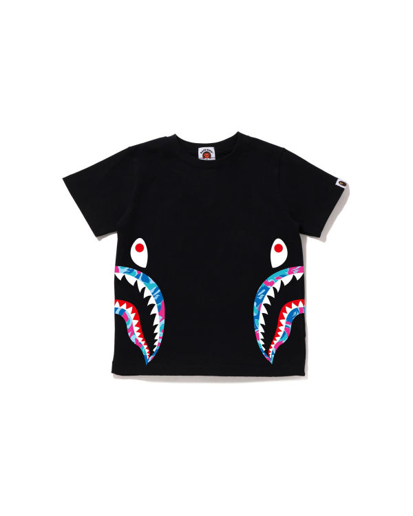 Dětské Tričko Bape Marble Camo Side Shark Černé | 72963KWXJ