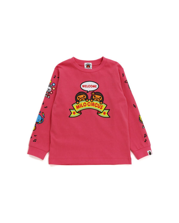 Dětské Tričko Bape Milo Circus L/S Růžové | 40693AUCP