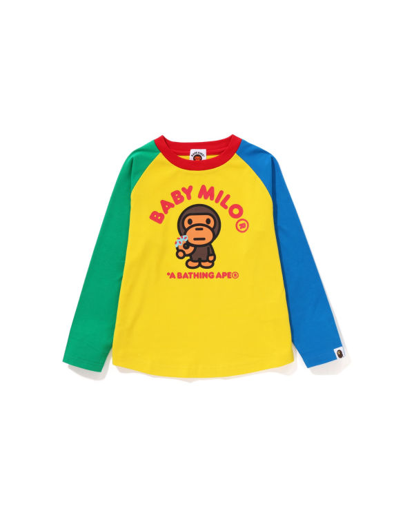 Dětské Tričko Bape Milo Donuts Raglan L/S Žluté | 39847AFTG