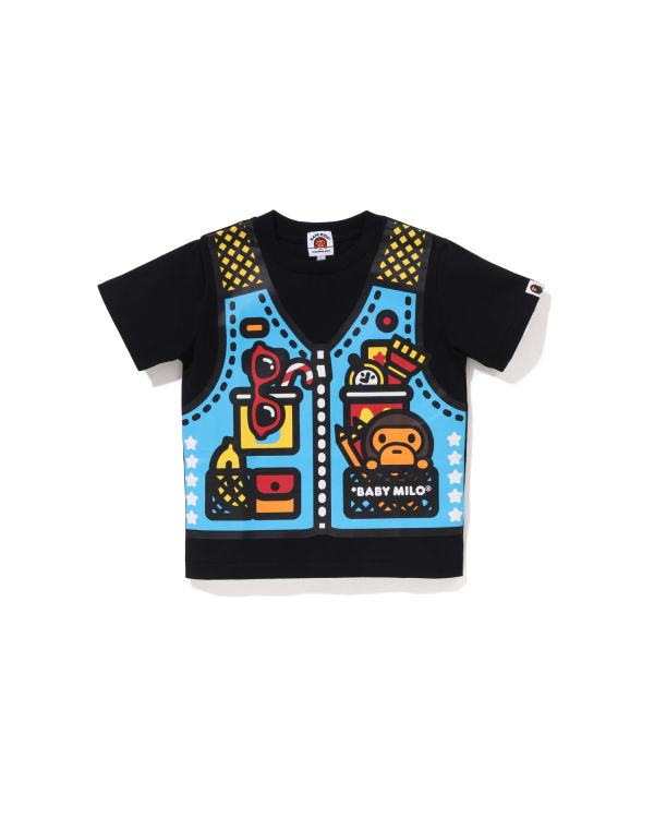 Dětské Tričko Bape Milo Fishing Print Černé | 81674OSFM