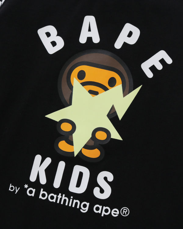 Dětské Tričko Bape Milo Glow In The Dark STA L/S Černé | 39084VDJR