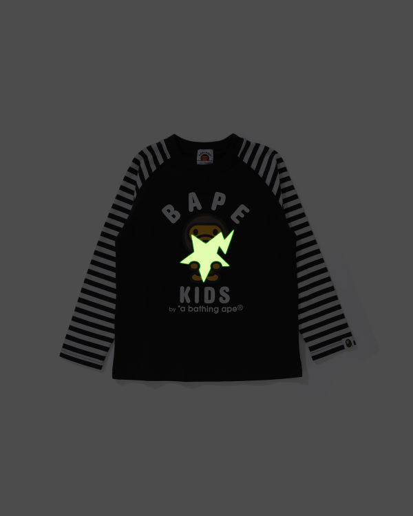 Dětské Tričko Bape Milo Glow In The Dark STA L/S Černé | 39084VDJR