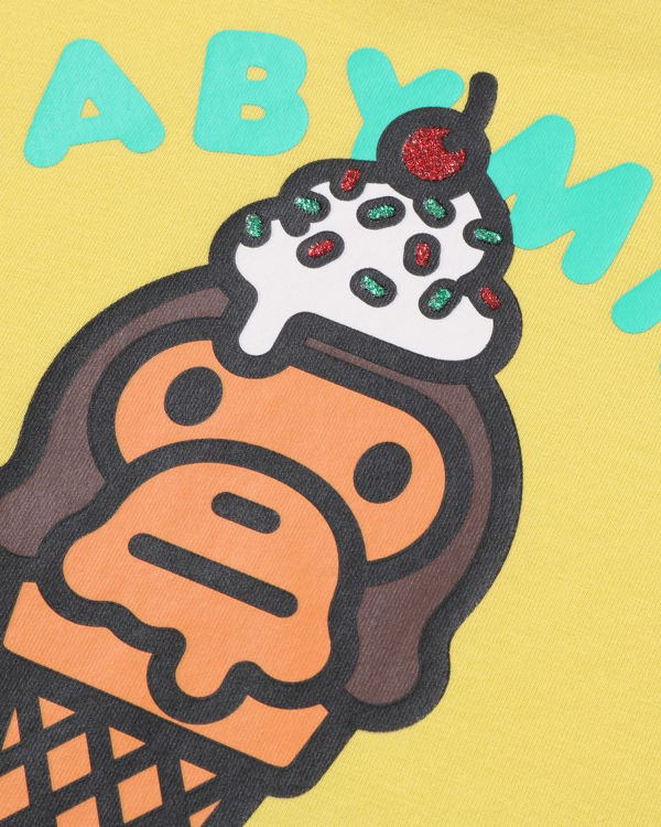 Dětské Tričko Bape Milo Ice Cream L/S Žluté | 58947TOZK