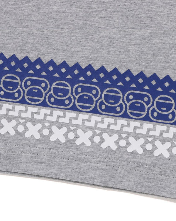 Dětské Tričko Bape Milo Nordic Print Šedé | 98215UCBD