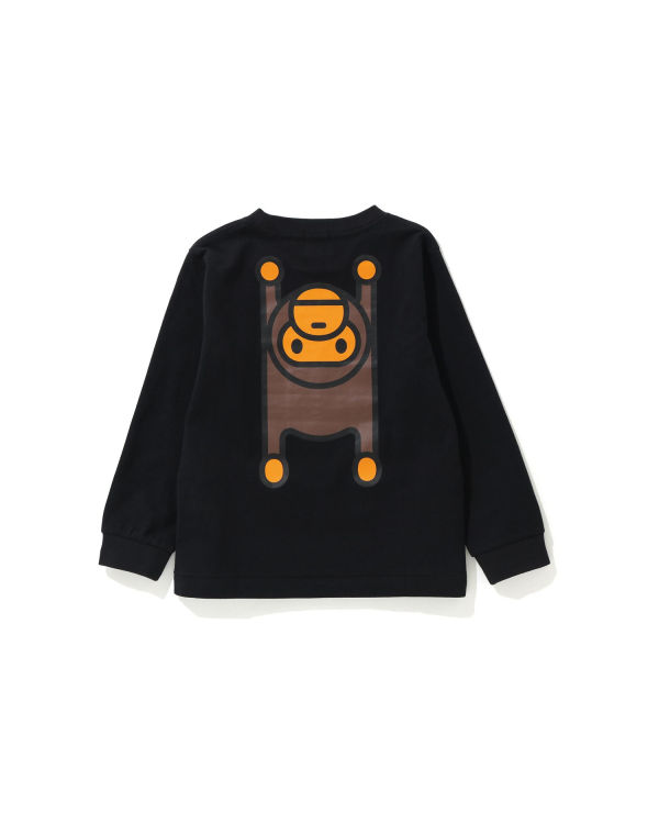 Dětské Tričko Bape Milo Rug L/S Černé | 13962YDWI