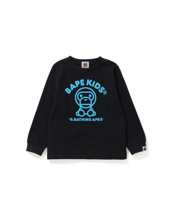 Dětské Tričko Bape Milo Rug L/S Černé | 13962YDWI