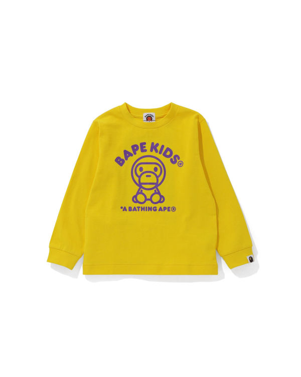 Dětské Tričko Bape Milo Rug L/S Žluté | 45208QVGL