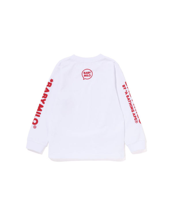 Dětské Tričko Bape Milo Speech Balloon L/S #3 Bílé | 05217UKAH