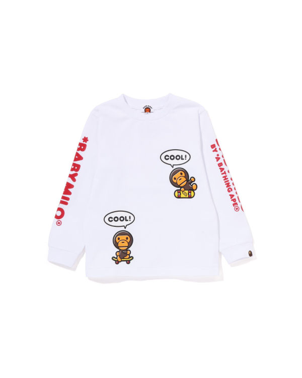 Dětské Tričko Bape Milo Speech Balloon L/S #3 Bílé | 05217UKAH