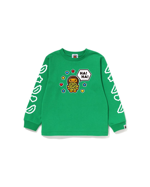 Dětské Tričko Bape Milo Speech Balloon L/S #1 Mátově Zelená | 35274ADRN
