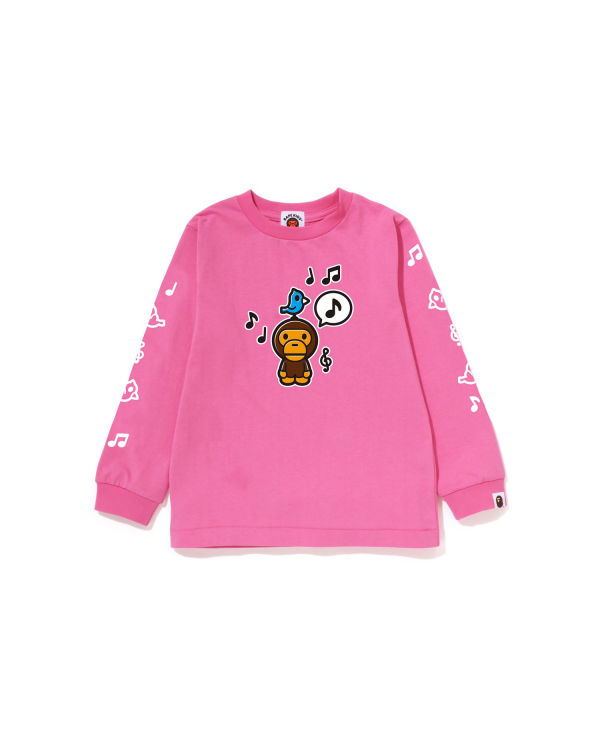 Dětské Tričko Bape Milo Speech Balloon L/S #2 Růžové | 86345PUFS